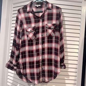 BB Dakota Plaid Button Down Tunic